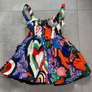 AREA Heart Printed Mini Dress